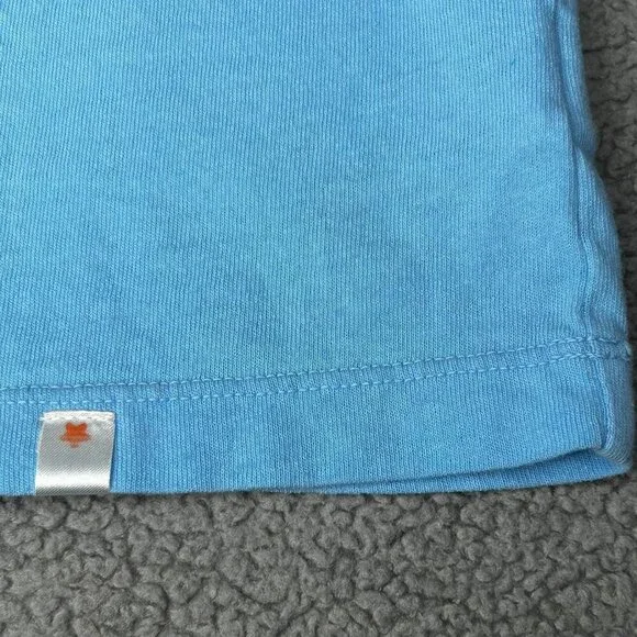 MOTHER Shirt Womens M Blue The Mock 10 Tee Mock Neck Sleeveless Pocket Cotton - Picture 3 of 9